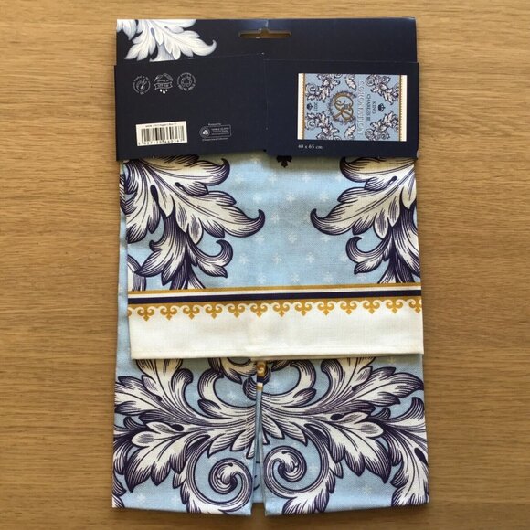 King Charles III Coronation Tea Towel 2023 Temple Island Collection Light Blue - Picture 2 of 5
